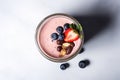 top view of a smoothie in a mason jar with a lid Royalty Free Stock Photo