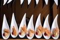 Top view snacks at reception Royalty Free Stock Photo