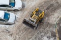 Top view of a snow-removing machine Royalty Free Stock Photo