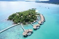 Top view of Song Saa island Cambodia luxury beach resorts