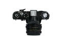 Top view of soviet black film camera isolated on white background Royalty Free Stock Photo