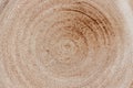 Top view spiral lines of the ceramic brown plate, abstract background of infinity with copy space