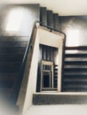 Top view spiral square staircase Royalty Free Stock Photo