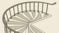 Top View Spiral Staircase: Elegant Architectural Perspective, vector design Generative AI Royalty Free Stock Photo