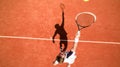 Top view of sportsman playing tennis Royalty Free Stock Photo