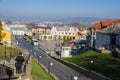 Top view on The Square of Turkish Well from Turkish bridge. Architecture of old city of Chernivtsi, Bukovina, Ukraine