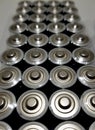 The top view of a stack of lithium batteries Royalty Free Stock Photo