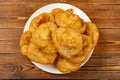 stacks of Chinese style deep fried doughnut