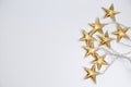 Top view of star shaped Christmas lights against white background Royalty Free Stock Photo