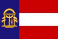 Top view of State of Georgia 1902 1906 , USA flag, no flagpole. Plane design layout. Flag background