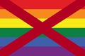 Top view of state lgbt flag of Alabama, USA. no flagpole. Plane design, layout. Flag background. Freedom and love concept. Pride