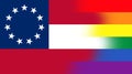 Top view of state lgbt flag of the Confederate States of America Royalty Free Stock Photo