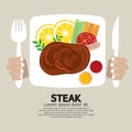 Top View Of Steak Plate.