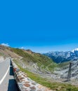 Top view of Stelvio zig-zag mountain road Royalty Free Stock Photo