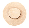 top view of straw hat with black band on crown Royalty Free Stock Photo