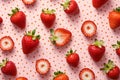 Top view of strawberry fruits