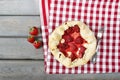 Top view of strawberry galette Royalty Free Stock Photo