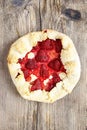 Top view of strawberry galette Royalty Free Stock Photo