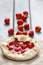 Top view of strawberry galette Royalty Free Stock Photo