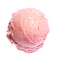 Top view of strawberry ice cream scoop Royalty Free Stock Photo