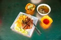 Top view on Street Food in Cambodia. Royalty Free Stock Photo