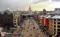 Top view of the street in Moscow city centre Royalty Free Stock Photo