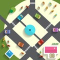 Top View Streets and Cars