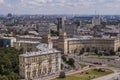 Top view of the streets and squares of Moscow from the top of a block of flats on the Sparrow Hills. Royalty Free Stock Photo