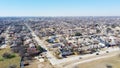 Top view suburban neighborhood southwest of Downtown Dallas, Texas, USA in horizontal line Royalty Free Stock Photo