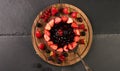 Top view of a summer berry cake Royalty Free Stock Photo