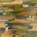 Top view of summer farmers' fields Royalty Free Stock Photo