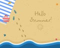 Top View of Sunny Beach. Summertime Background Royalty Free Stock Photo