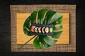 Top View Sushi Mockup, Sushi Rolls Template, Susi with Rice and Raw Fish Banner, Asian Food