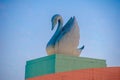Top view of Swan statue in Lake Buena Vista area 56.