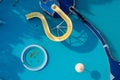 Top view of a swimming pool on a hot summer afternoon