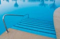 Top view of swimming pool stairs under water in swimming pool Royalty Free Stock Photo