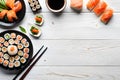 Top view table of sushi Royalty Free Stock Photo