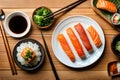 Top view table of sushi Royalty Free Stock Photo