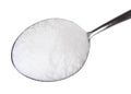 top view of tablespoon with fine Sea Salt close up