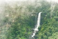 Top view of Tad Sua waterfall, A big waterfall in deep forest at Bolaven highland , Ban Nung Lung, Pakse, Laos