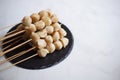 Top view of tapioca balls or pentol cilok in white background Royalty Free Stock Photo