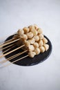 Top view of tapioca balls or pentol cilok in white background Royalty Free Stock Photo