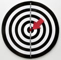 Top view target with arrow pointing bullseye. High quality and resolution beautiful photo concept