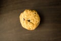 Top view of of tasty homemade oatmeal cookie