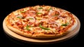Top view tasty traditional Italian pizza. Copy space for your logo Royalty Free Stock Photo
