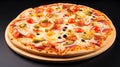 Top view tasty traditional Italian pizza. Copy space for your logo Royalty Free Stock Photo