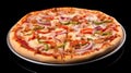 Top view tasty traditional Italian pizza. Copy space for your logo Royalty Free Stock Photo