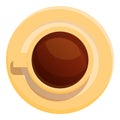 Top view tea cup icon, cartoon style Royalty Free Stock Photo