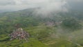 Tropical landscape with tea estate. Kayu Aro, Sumatra, Indonesia.