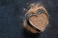 Teff Flour in a Heart Shape